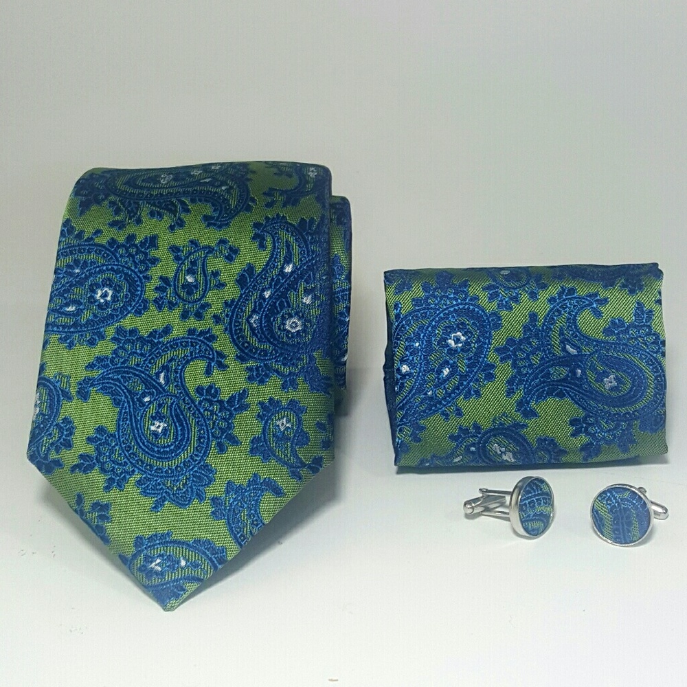 Blue/Green tie set. NWT